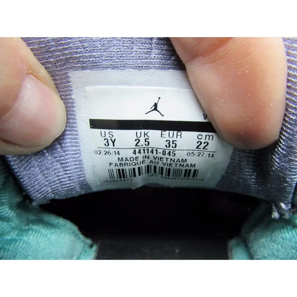 Nike Air Jordan 3 III Retro GP 441141-045 Black / Iron Purple / Turquoise Sz 3y